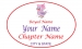 White Oval name Badge Artwork 91 Pink